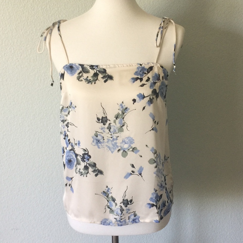 SALE! Cream Cami Top, Tie Straps, Square Neck, NWT